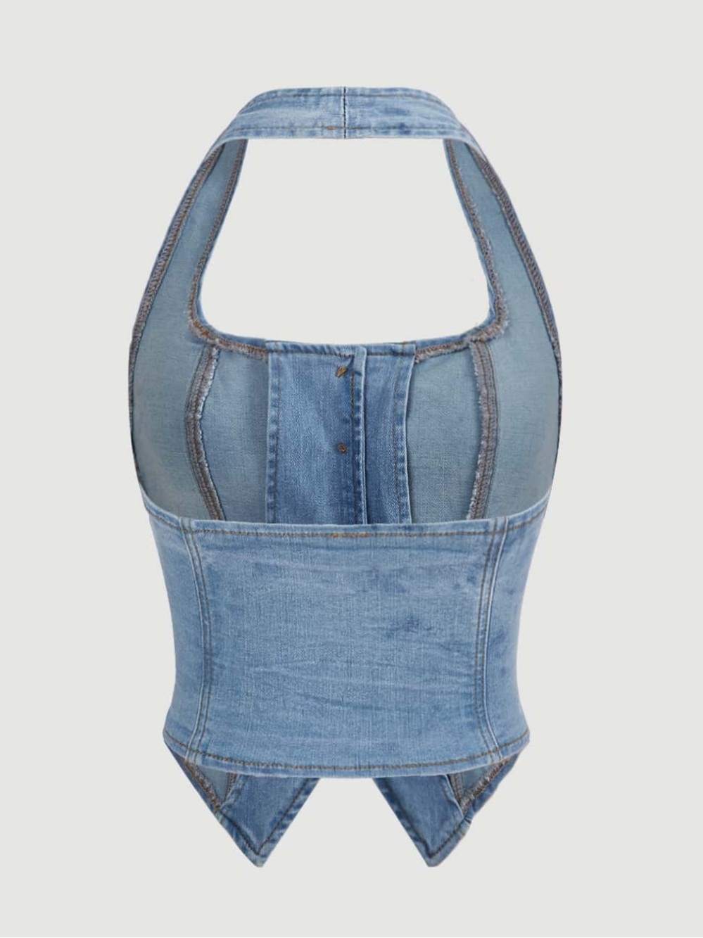SHEIN• Denim Halter Top - Picture 2 of 5